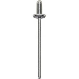Cab and Exterior Trim Specialty Pull Rivet for Ford, Aluminum/Steel, Black, 4mm Diameter, 1.2-3.2mm Grip Range, 9mm Flange (Pack of 25)