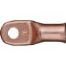 Heavy-Duty Battery Cable Lug, 1 AWG, Green, 1/4" Stud Size, Fully Annealed, Electrolytic Copper, Flared Barrel End (Pack of 10)