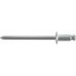 Open End Rivet, Dome Head, Stainless Steel, 3/16" Diameter, 0.251 to 0.375" Grip Range, 0.575" Body Length (Pack of 100)