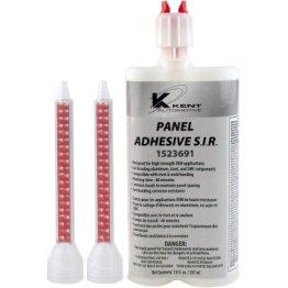 2-Part Structural Impact Resistant Panel Adhesive with 2 Turbo Mixers, Black, Liquid Form, 7oz Cartridge (Pack of 1)