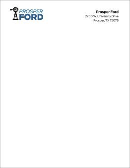 Prosper Ford Letterhead 2500 sheets