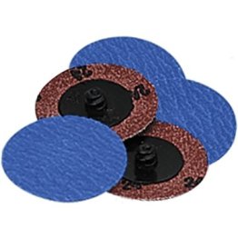 Locking Grinding Disc, Zirconium Grain, Fast, Easy-to-Use Twist-On Mounting, 80 Grit, 2" Diameter (Pack of 25)