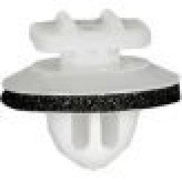 Molding Clip with Sealer for Toyota, Nylon, White, 10 x 10mm Top and 15mm Bottom Head, 8 x 8mm Stem Size (Pack of 25)