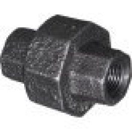 Ground Joint Union, Malleable Iron, Black, Schedule 40, 3/8-18 x 3/8-18, Female NPT x Female NPT, 150PSI (Pack of 5)