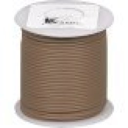 Plastic Covered Primary Wire, Polyvinyl, 16 AWG, Brown, 100' Length, Multi-Strand, 10 Amps, Heat Resistant (Pack of 1)