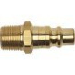 Heavy-Duty Quick Disconnect Plug, Brass, Standard Industrial, Male NPTF, 3/8" Body Size, 3/8-18" Thread Size (Pack of 2)