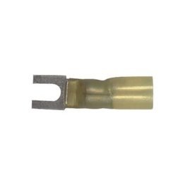 Spade Terminal, 2-Piece Heat Seal, Insulated, 12 to 10 AWG, #8 Stud Size, Yellow (Pack of 50)