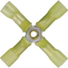 Tru-Seal® - Heat Seal 4-Way Butt Connector, 12 to 10 AWG, #6 Stud Size (Pack of 10)