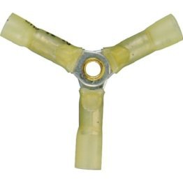 Tru-Seal® - Heat Seal 3-Way Butt Connector, 12 to 10 AWG, #6 Stud Size (Pack of 10)
