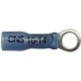 "Visa Crimp™ - Ring Tongue Terminal, Nylon Insulated, 16 to 14 AWG, 6 Stud Size, Blue (Pack of 50) "