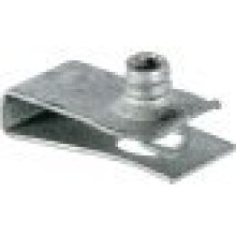 Extruded U-Nut with Locking Thread for GM, Zinc Organic, M4.2-1.41 (#8) Screw Size, 0.65-3.8mm Panel Range (Pack of 25)