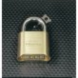 Combination Padlock, Heavy-Duty Brass, 5/16" Case Hardened Shackle, 4 Dial Combination, Resettable (Pack of 1)