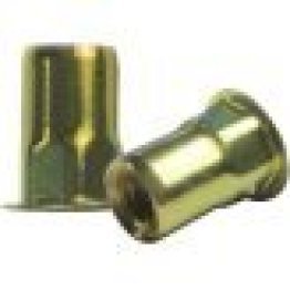 Sherex Fastening Solutions - Blind Rivet Nut Insert, Thin Wall, Steel, Yellow Zinc Finish, Half Hex, Large Flange, M10-1.5, 0.7 to 3.8mm Grip (Pack of 25)