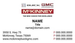 McKinney Buick/GMC Business Cards
