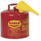 Eagle - Type I Safety Can, 5 Gallon, Flammable, Red, Self-Closing Lid - Funnel Included (Pack of 1)