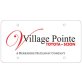 Village Pointe Toyota  License Plate Insert - White with logo  (Packs of 500)