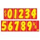 11 1/2" Yellow & Red Adhesive Windshield Numbers