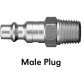 Heavy-Duty Quick Disconnect Plug 1/4 Standard Industrial Male NPTF 1/4-18 (Pack of 2)