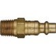 Heavy-Duty Quick Disconnect Plug, Brass, Standard Industrial, Male NPTF, 1/4" Body Size, 1/4-18" Thread Size (Pack of 2)