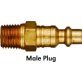 Heavy-Duty Quick Disconnect Plug, Brass, Standard Industrial, Male NPTF, 1/4" Body Size, 1/4-18" Thread Size (Pack of 2)