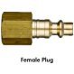 Heavy-Duty Quick Disconnect Plug, Brass, Standard Industrial, Female NPTF, 1/4" Body Size, 1/4-18" Thread Size (Pack of 2)