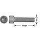 Socket Head Cap Screw, 18-8 Stainless Steel, Plain Finish, Coarse Thread, 3/16" Hex Key, 1/4-20 x 5/8" (Pack of 25)